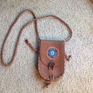 Brown leather purse